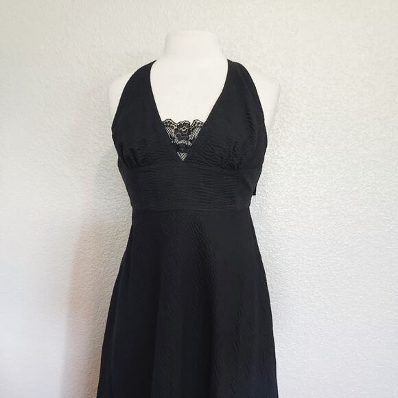 J. Crew Black Textured Halter Midi Dress Size 6 - Picture 2 of 11
